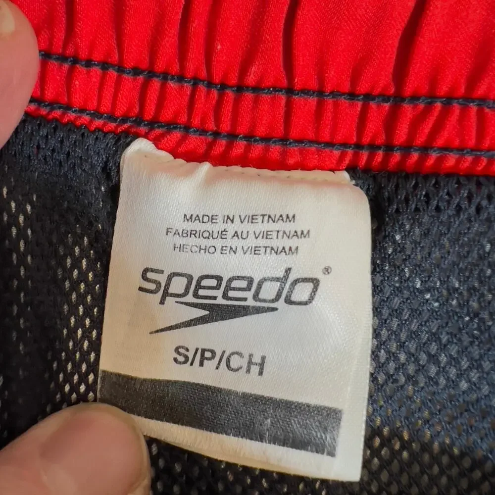 Speedo Bathing Suit Trunks Men's Small Mesh Lined Pockets Drawstring Beach Swim - Picture 2 of 14